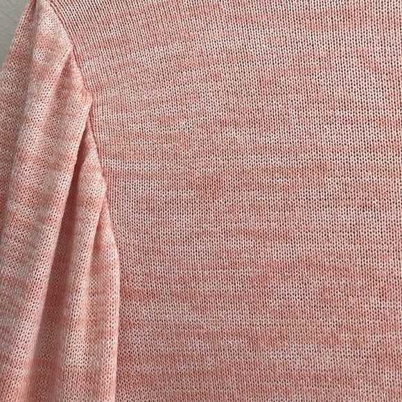 Brand new! salmon color puff sleeve lightweight sweater - Picture 4 of 4